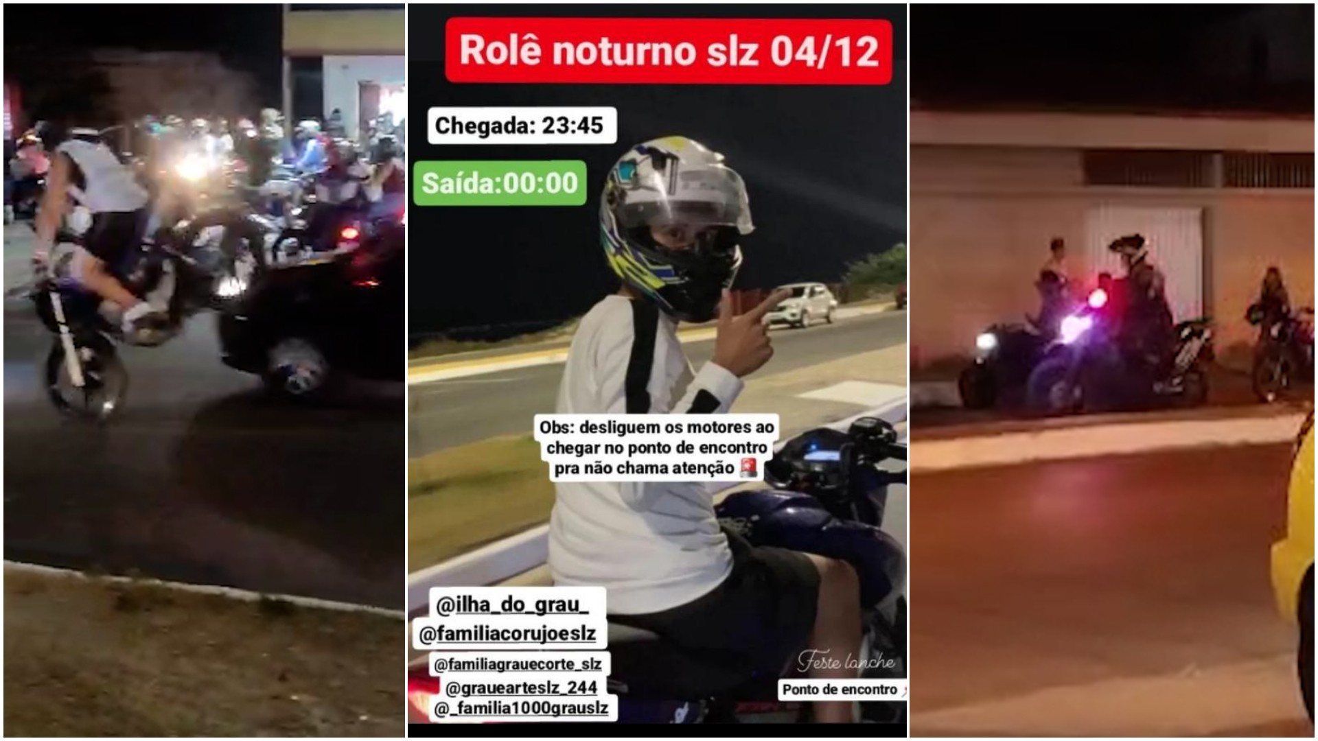 'Rolê noturno' termina em 26 prisões de motoqueiros em avenidas de São Luís; VÍDEO