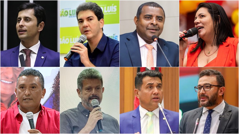 Candidatos à Prefeitura de São Luís confirmados após as convenções partidárias — Foto: Montagem/g1