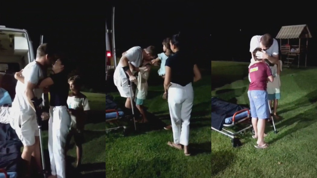 VÍDEO: após 35 dias internado, bombeiro atropelado durante ocorrência deixa hospital e reencontra família