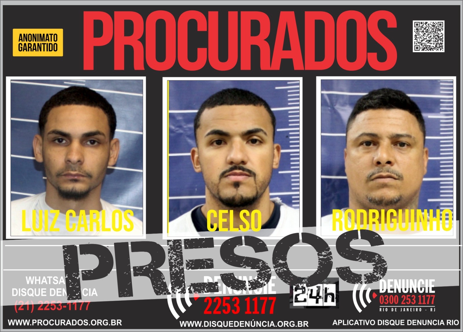 Com informações do Disque Denúncia, polícia prende em Campinho três homens que fugiram da megaoperação no Alemão e Penha