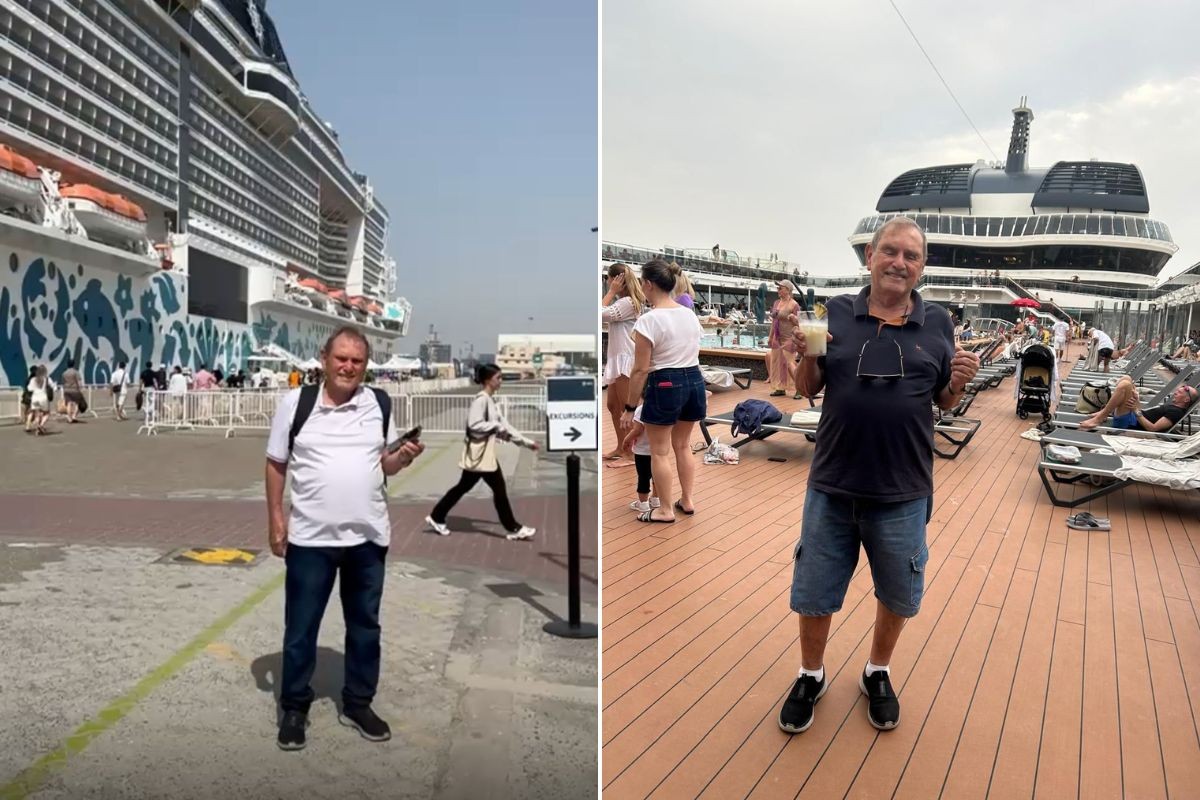 Idoso se vê ‘preso’ em cruzeiro em Dubai após ataques no Oriente Médio e manda fotos para acalmar a família