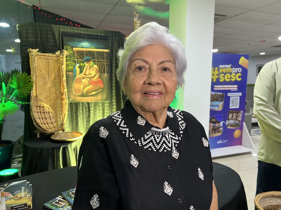 Kalu Brasil, chef de cozinha e culinarista no lançamento de seu livro nesta terça-feira (3) — Foto: Caíque Rodrigues/g1 RR