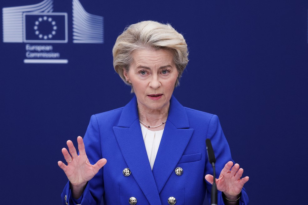 Ursula von der Leyen, chefe do Executivo da União Europeia — Foto: Yves Herman/ Reuters