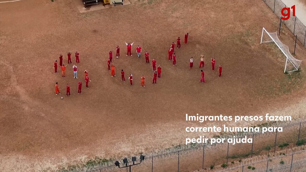 VÍDEO: Presos em centro de imigração formam 'SOS' humano em apelo por socorro nos EUA