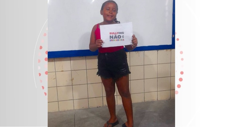 Israelle falou sobre combate ao bullying em sala de aula — Foto: Arquivo pessoal/Thamara Santiago