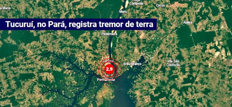 Registo de tremor de terra em Tucuru&iacute;, no Par&aacute; &mdash; Foto: Divulga&ccedil;&atilde;o