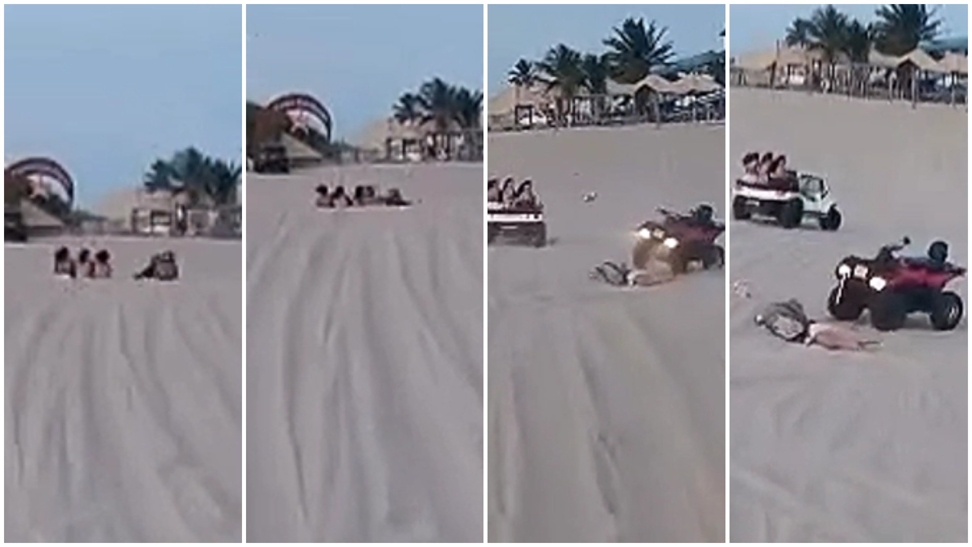 Vídeo: Quadriciclo bate em buggy em dunas da praia de Canoa Quebrada, no Ceará