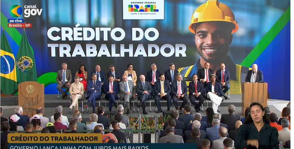 Lula anuncia programa que facilita crédito consignado para trabalhadores do setor privado. — Foto: Reprodução/CanalGov