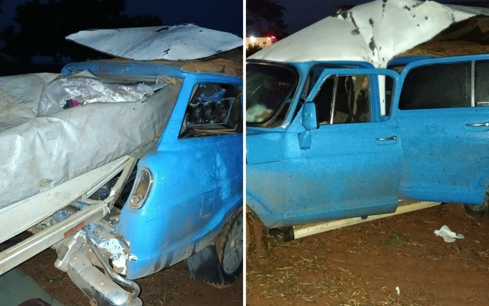 Acidente entre dois ônibus e três carros deixa passageiro morto, na BR-153, em Campinorte, Goiás — Foto: Divulgação/Polícia Rodoviária Federal