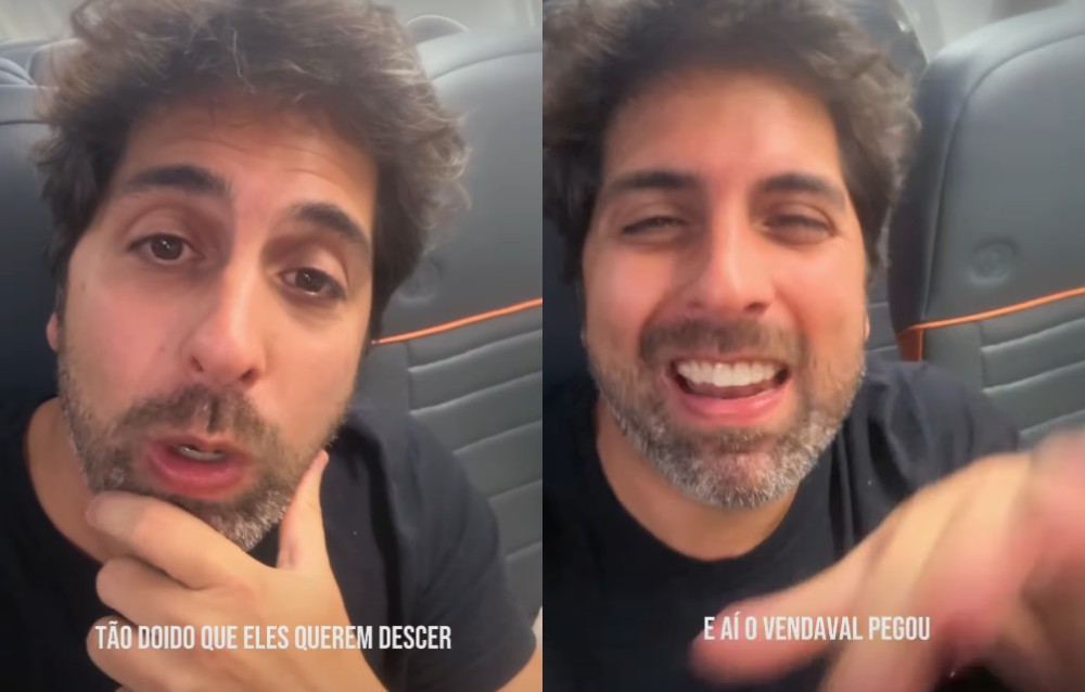 Humorista relata voo que não pôde pousar no Galeão, foi desviado para BH devido à ventania, mas passageiros foram obrigados a voltar ao Rio