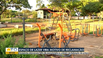 Moradores reclamam de sujeira e descuido em praça no sul de Palmas