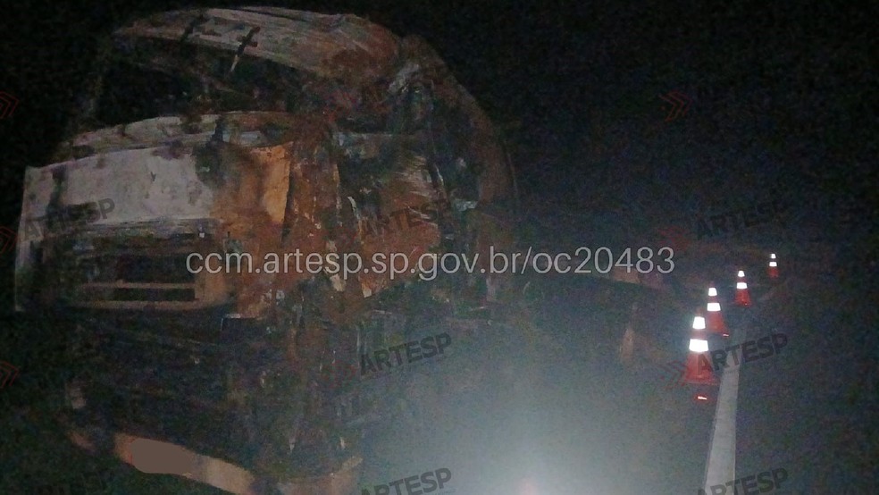2 de 2
Motorista sofreu ferimentos leves e foi encaminhado para o hospital &mdash; Foto: Artesp/Divulga&ccedil;&atilde;o