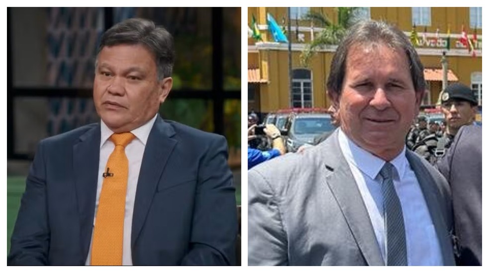 O promotor de Justiça Lincoln Gakiya e do coordenador de presídios Roberto Medina, da Secretaria de Administração Penitenciária. — Foto: Montagem/g1/Reprodução/TV Globo