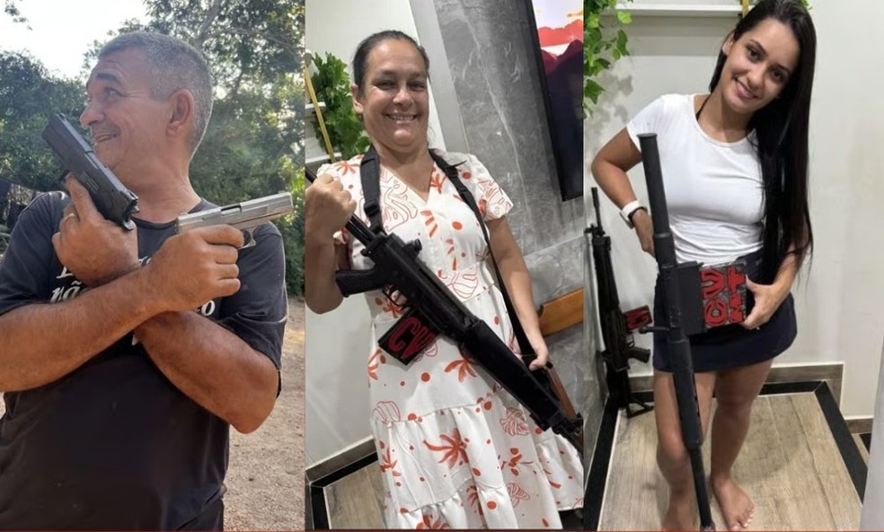Da direita à esquerda: pastores Nivaldo de Almeida e Orminda Carlos de Barcelos Almeida, e a filha Rhavenna Barcelos de Almeida — Foto: Reprodução