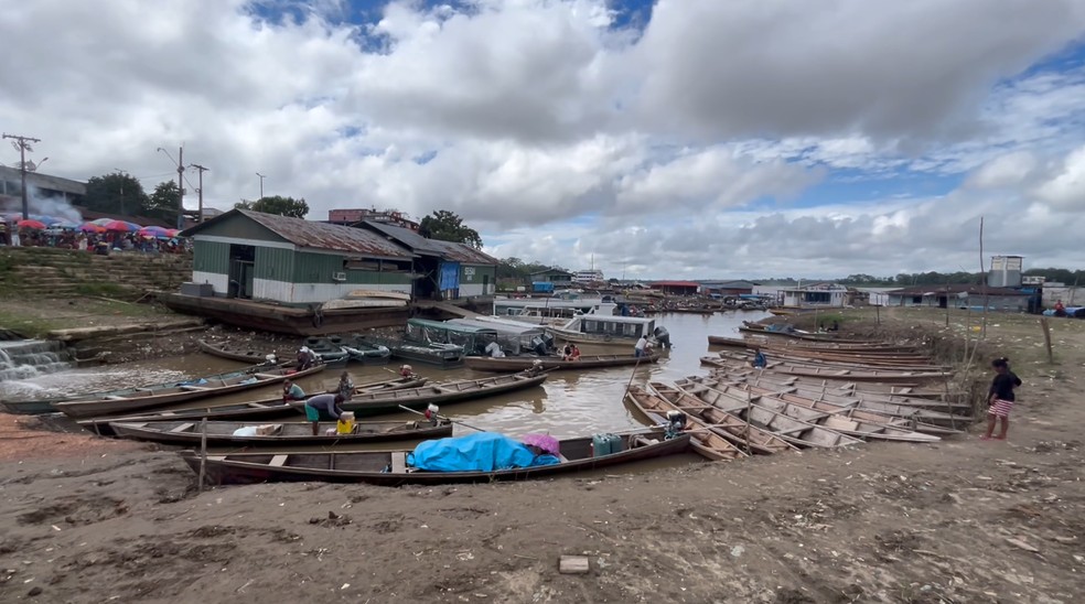 Porto de Tabatinga em janeiro de 2026. &mdash; Foto: Roney Elias/Rede Amaz&ocirc;nica