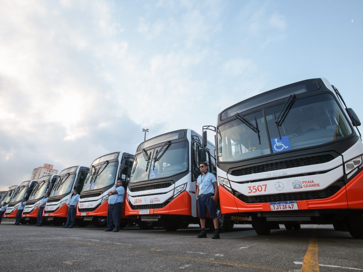 Praia Grande inicia estudo para trocar ônibus a diesel por elétricos