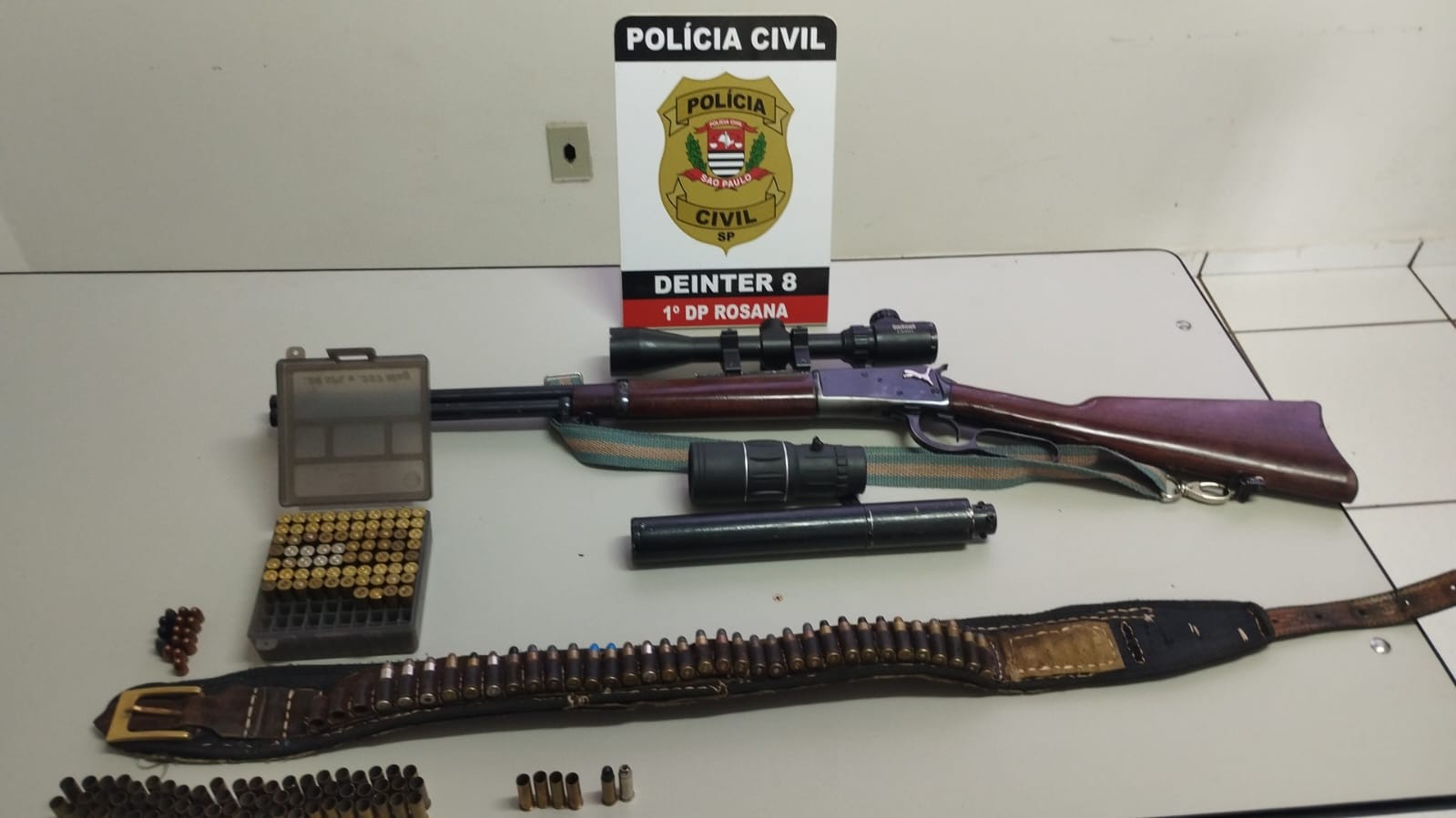 Armas e munições são apreendidas em casa de suspeito de violência doméstica, em Rosana