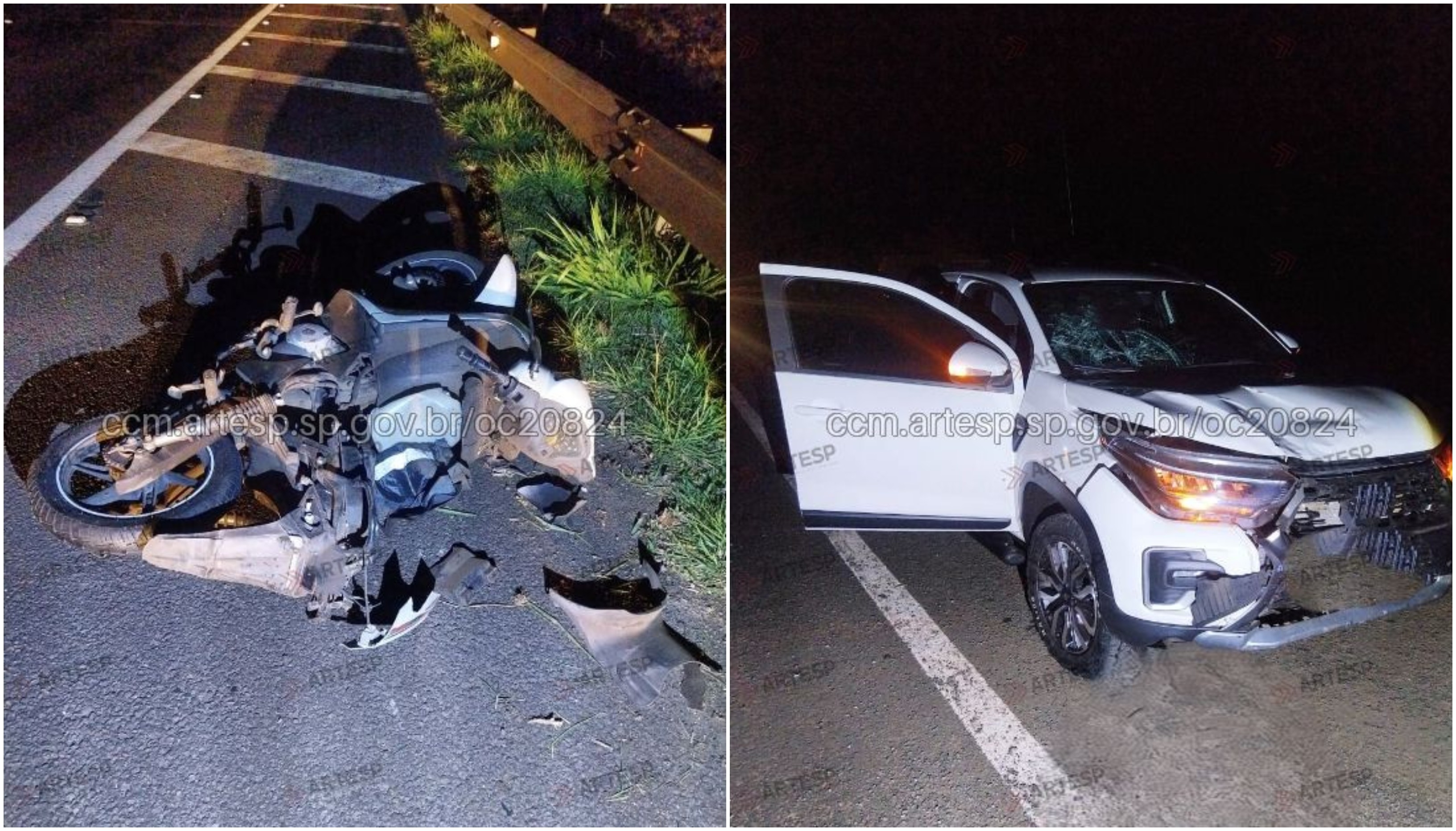 Motociclista morre após ser atingido por picape em rodovia de Presidente Bernardes