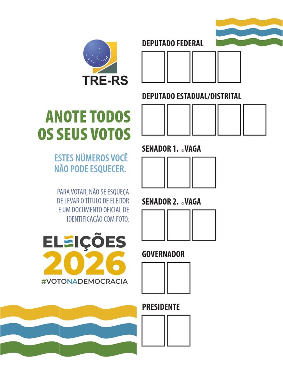 Eleitores podem consultar "colinha" com números dos candidatos no momento da votação — Foto: Reprodução/ TRE-RS