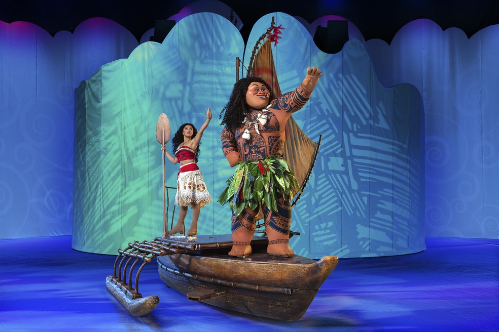 Moana e Mauí no Disney On Ice — Foto: Divulgação/ Feld Entertainment