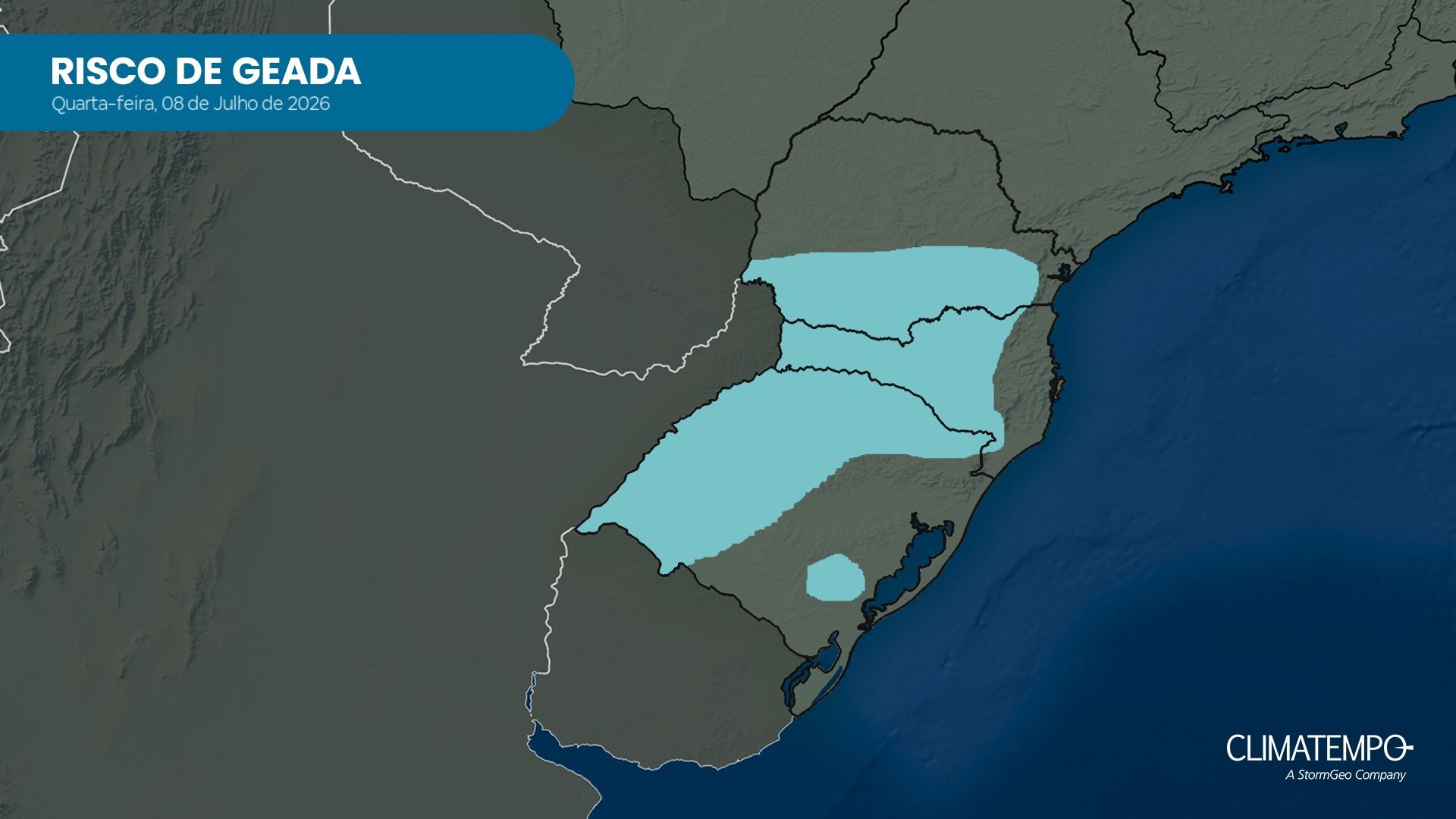 Massa de ar polar derruba temperaturas no RS e cidades registram até -2,4°C