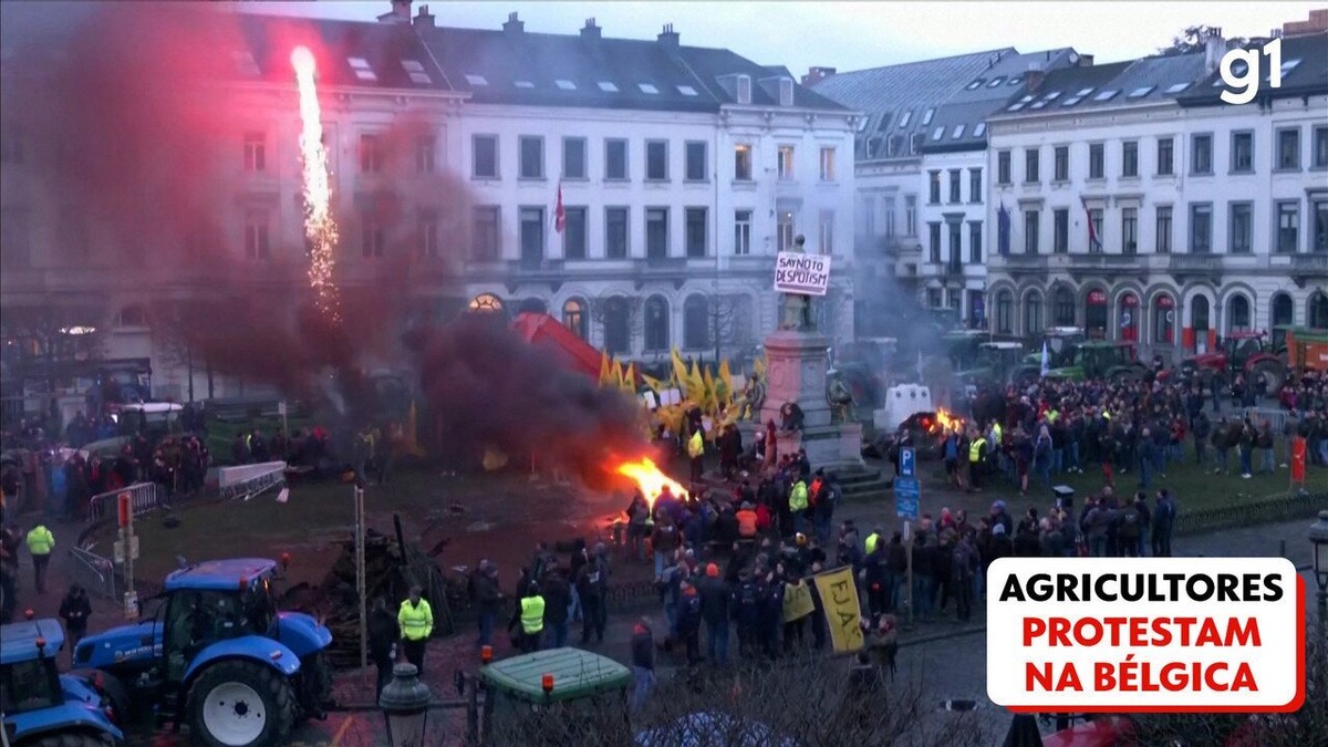 VÍDEO: Tratores, pneus queimados e 'chuva de ovos': agricultores protestam em Bruxelas