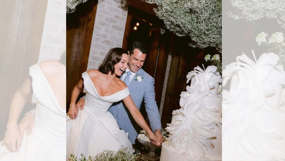 Isis Valverde e Marcus Buaiz já tinham oficializado a união em dezembro do ano passado e agora realizaram cerimônia religiosa em Jarinu — Foto: Instagram/ Reprodução