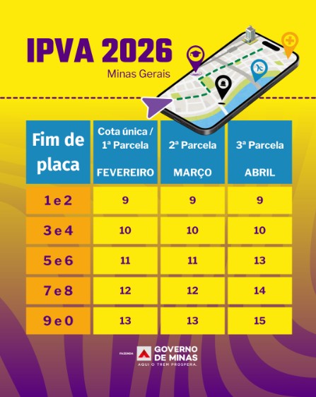 IPVA 2026 em MG: pagamento começa nesta segunda; veja orientações, calendário e descontos 