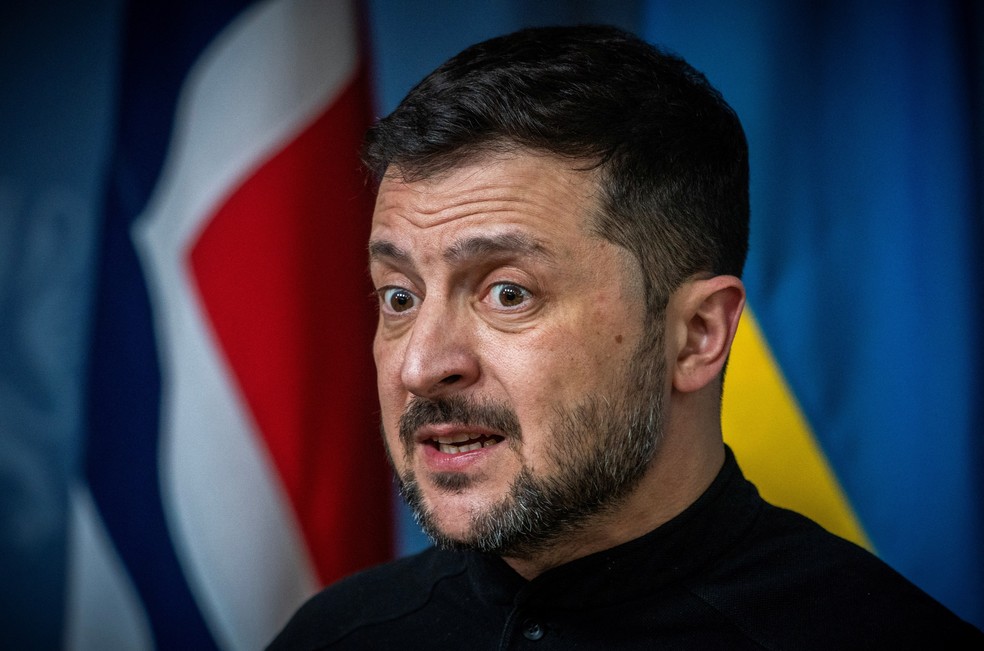 O presidente da Ucrânia, Volodymyr Zelensky, durante visita à Noruega, em 20 de março de 2025 — Foto: NTB/Ole Berg-Rusten/via REUTERS