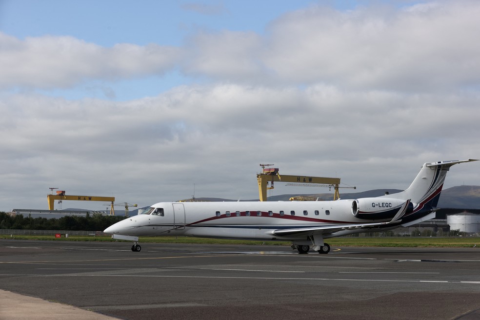 O Legacy 600 é uma das aeronaves da empresa brasileira usado na Índia. — Foto: Liam McBurney/Pool via REUTERS