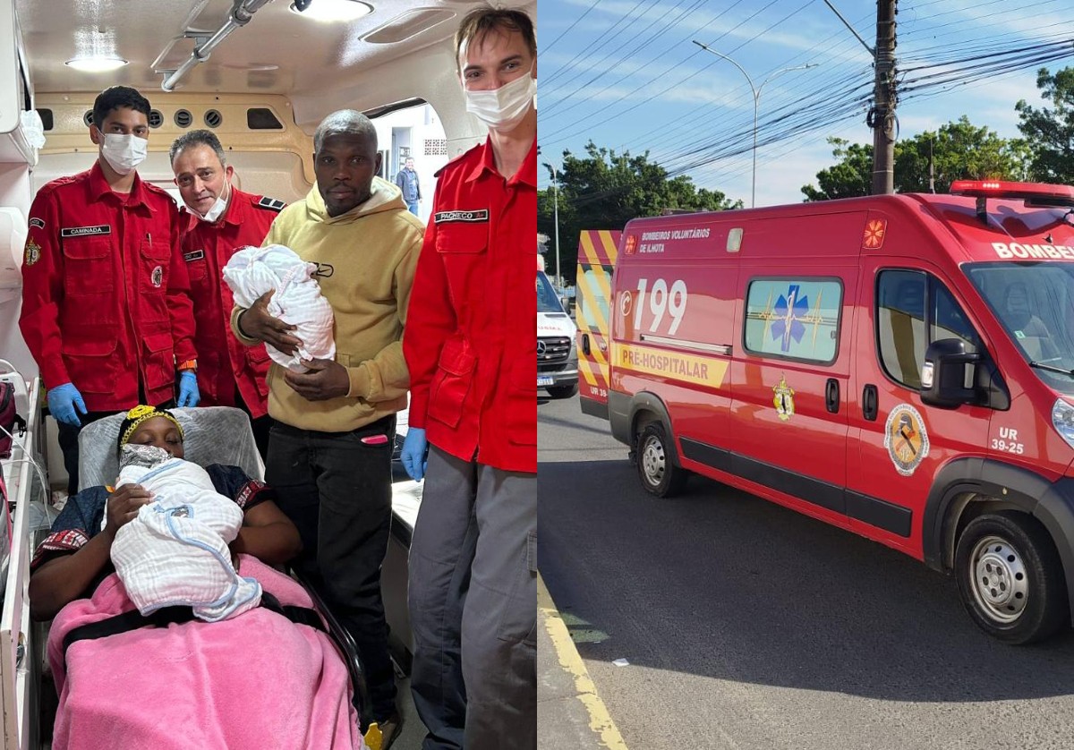 Gêmeos nascem em parto emergencial na estrada e bombeiros registram momento em SC
