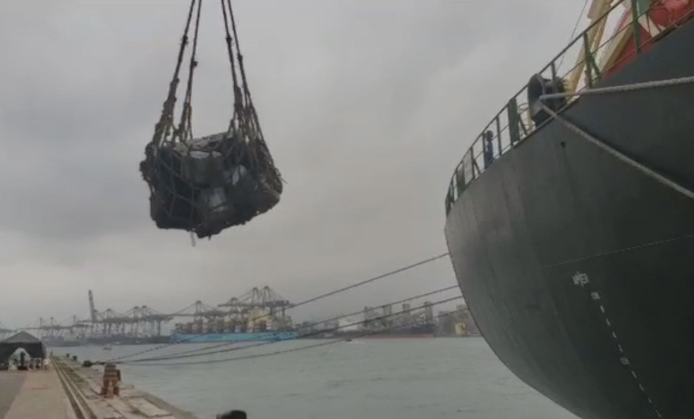 PF apreendem 339 kg de cocaína inserida em navio no Porto de Santos — Foto: Polícia Federal