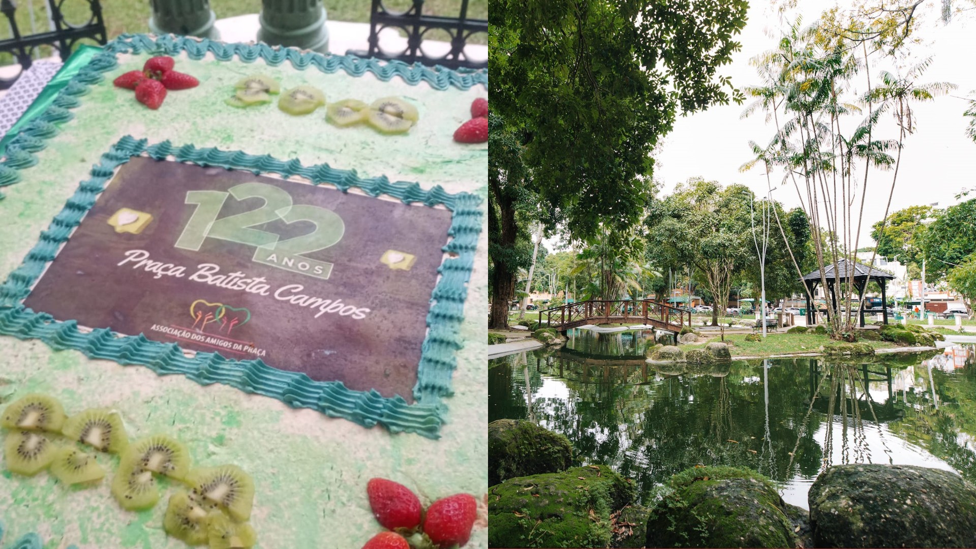 Praça Batista Campos celebra 122 anos com bolo e parabéns em Belém