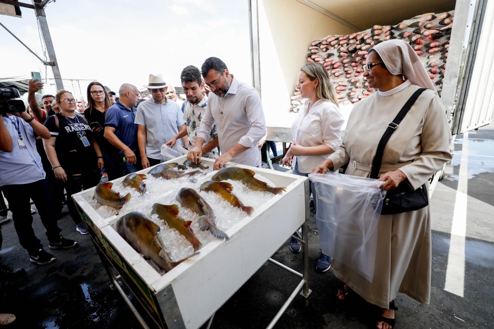 Mais de 100 mil famílias em situação de vulnerabilidade vão receber peixes durante a Semana Santa no AM. — Foto: Divulgação/Secom