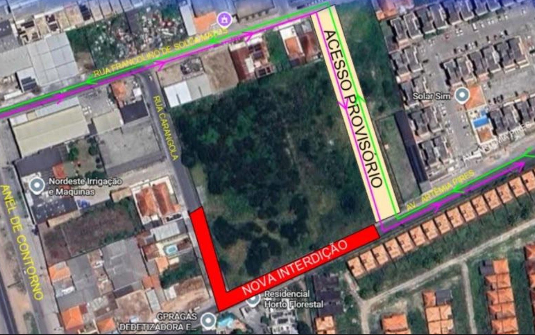 Novo acesso a Avenida Artêmia Pires em Feira de Santana; veja mudanças no trânsito