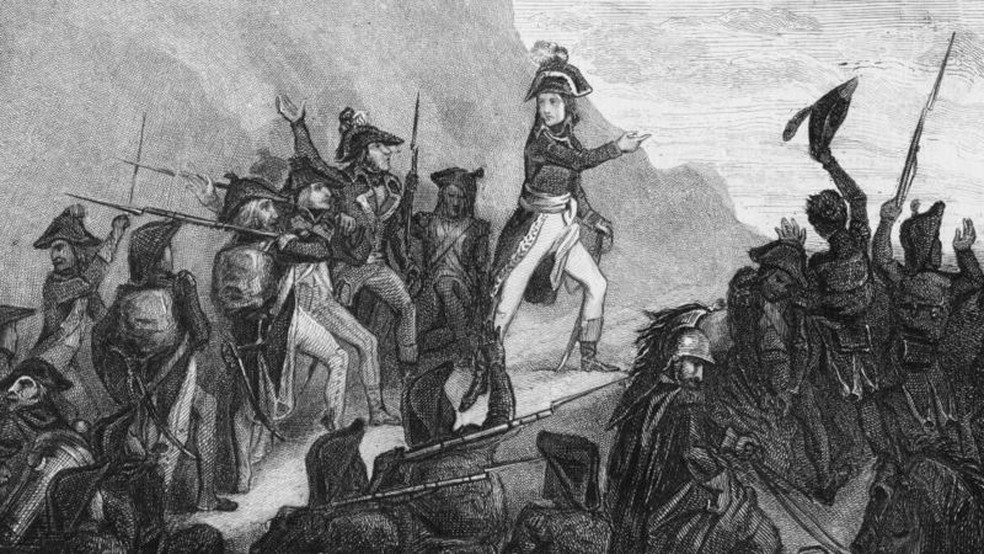 Napoleão Bonaparte na Itália, no registro do dia 5 de abril de 1796 — Foto: Getty Images/BBC