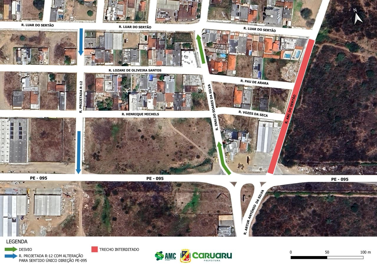 Obras mudam acesso ao bairro Luiz Gonzaga em Caruaru; veja rotas