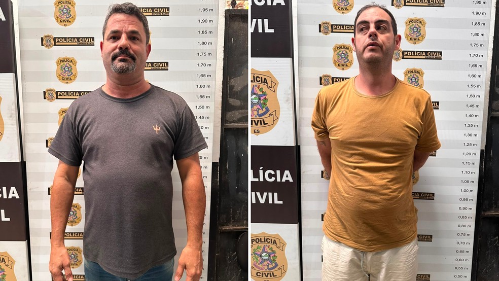 Roberto Vasconcelos da Cunha e Michael Enderson de Freitas foram presos em Marataízes, no Espírito Santo — Foto: Divulgação / Polícia Civil