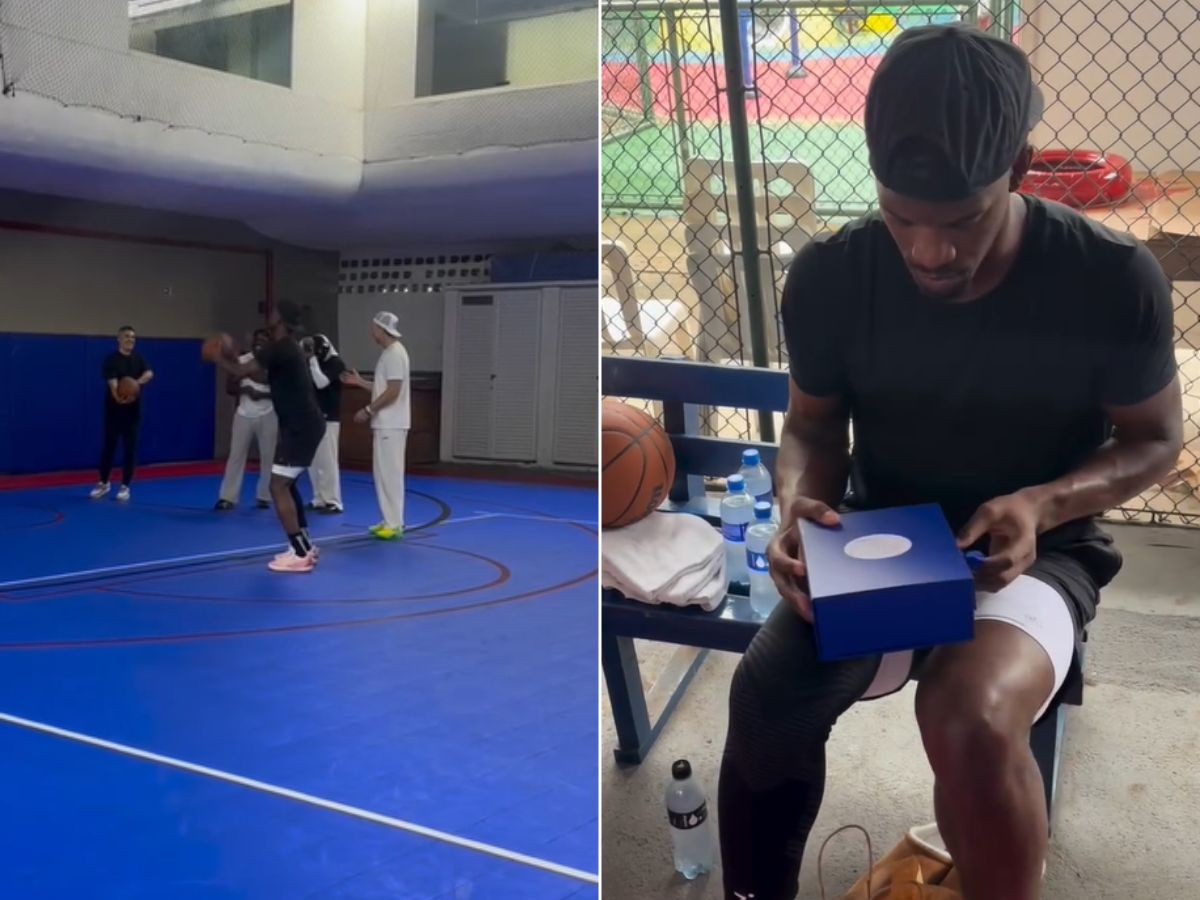 Astro da NBA e 'parça' de Neymar, Jimmy Butler bate bola em clube de Santos