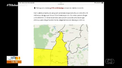 Tocantins tem alerta de chuvas intensas no final de semana