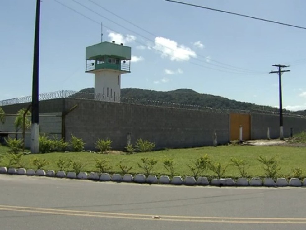 Centro de Progressão Penitenciária localiza-se em Mongaguá, SP — Foto: Reprodução/TV Tribuna