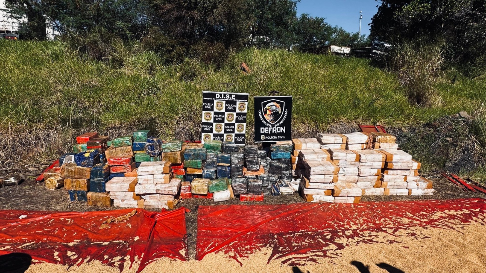 Polícia Civil encontra 7,2 t de maconha em carga de soja que seria enviada ao Porto de Santos, SP