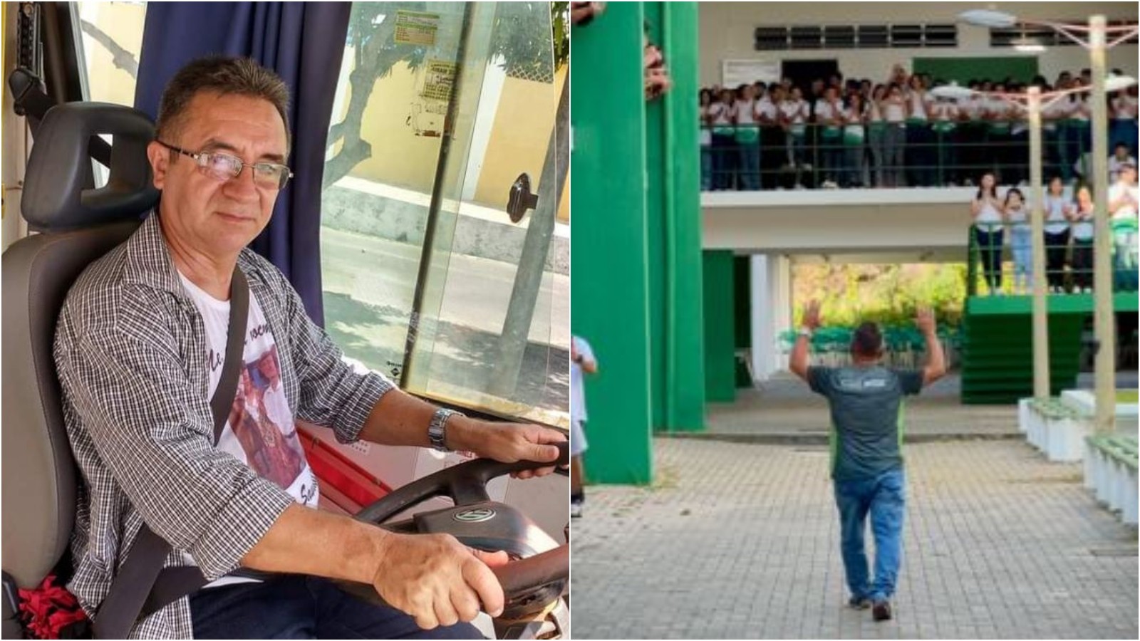 Motorista recebe homenagem de alunos após evitar tragédia com ônibus escolar no Ceará; vídeo