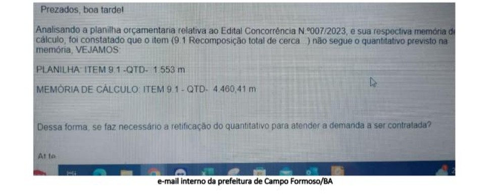 Print de email apagado por Francisco Nascimento e recuperado pela PF — Foto: Polícia Federal/Reprodução