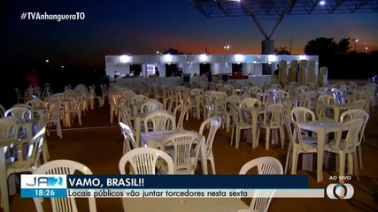 Locais públicos vão transmitir a partida do Brasil em Palmas