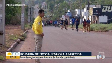 Devotos fazem percurso de 24 km em romaria de Nossa Senhora Aparecida