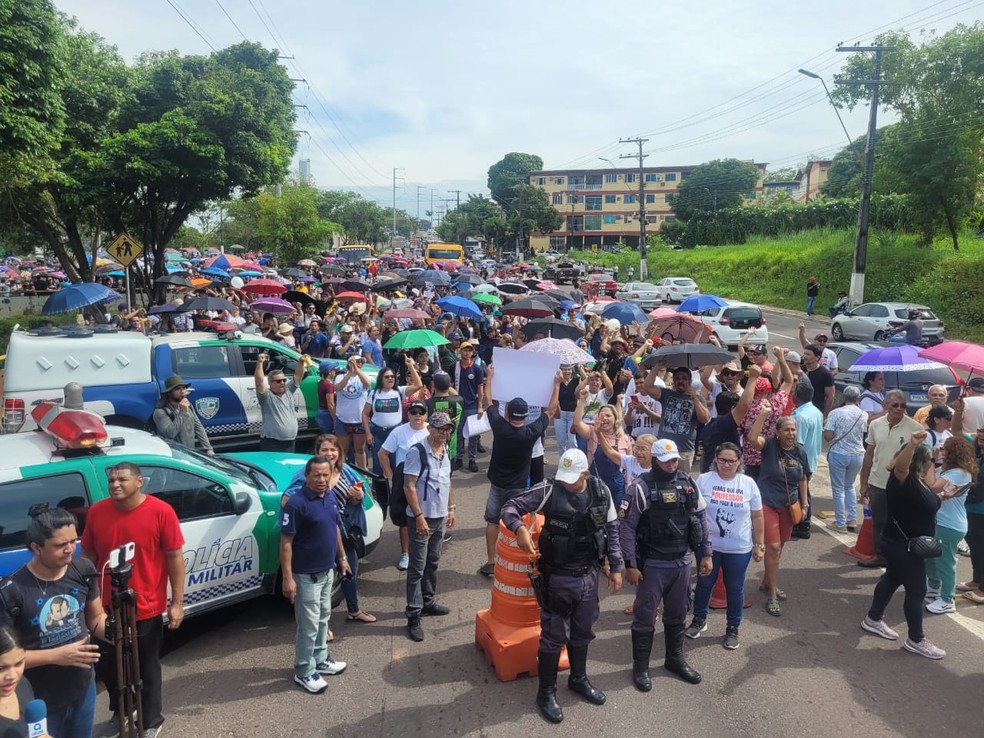 Greve dos professores em Manaus. — Foto: Divulgação/Sinteam