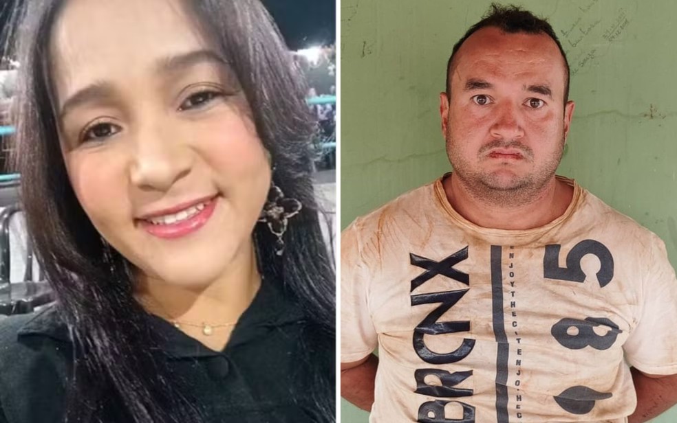 Ariane Martins Duarte, de 31 anos, foi morta a facadas pelo ex-namorado, Rafael Moura Lucas, em Piracanjuba  — Foto: Reprodução/Redes Sociais e Polícia Militar