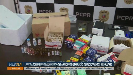 Farmacêuticos viram réus por desvio e venda de remédios de uso exclusivo hospitalar na Região Metropolitana de Curitiba - Programa: Meio Dia Paraná - Curitiba 