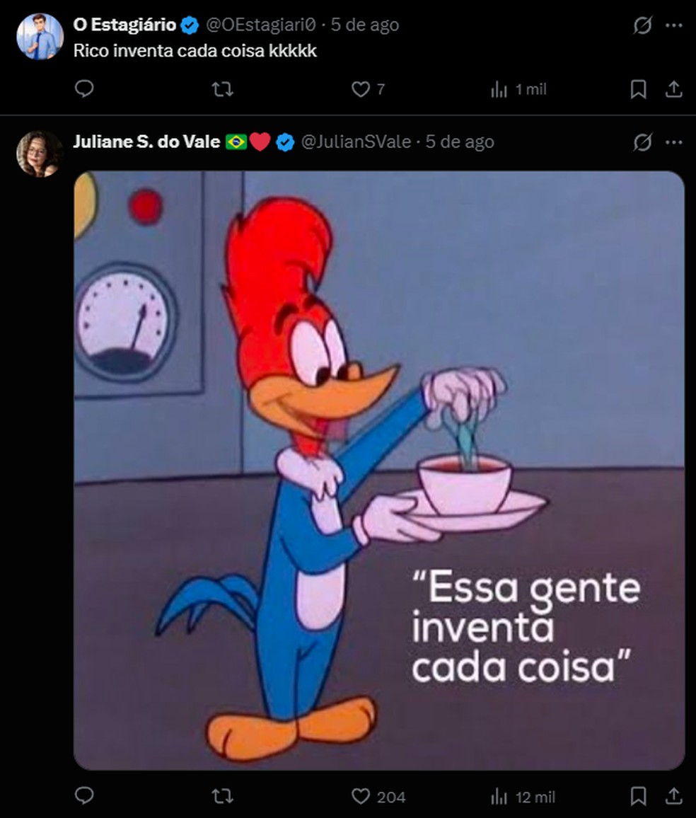 Comentários de festa com sereias. — Foto: Reprodução/X